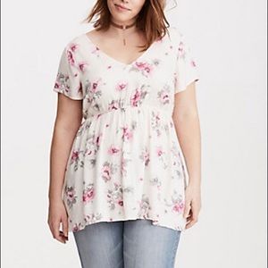 Floral print crossback blouse